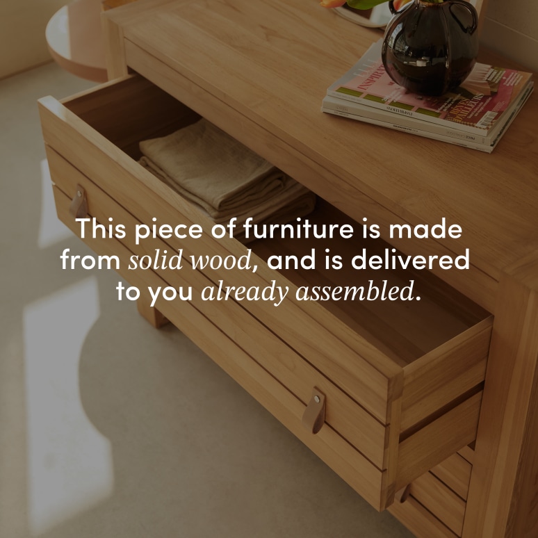 Minimalys - Solid teak chest of drawers