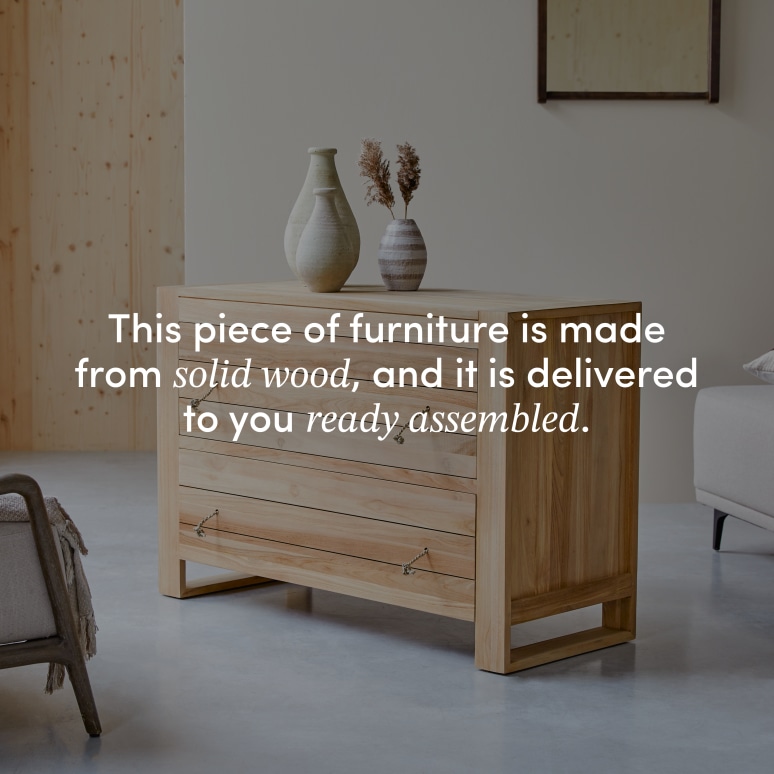 Minimalys - Solid teak chest of drawers