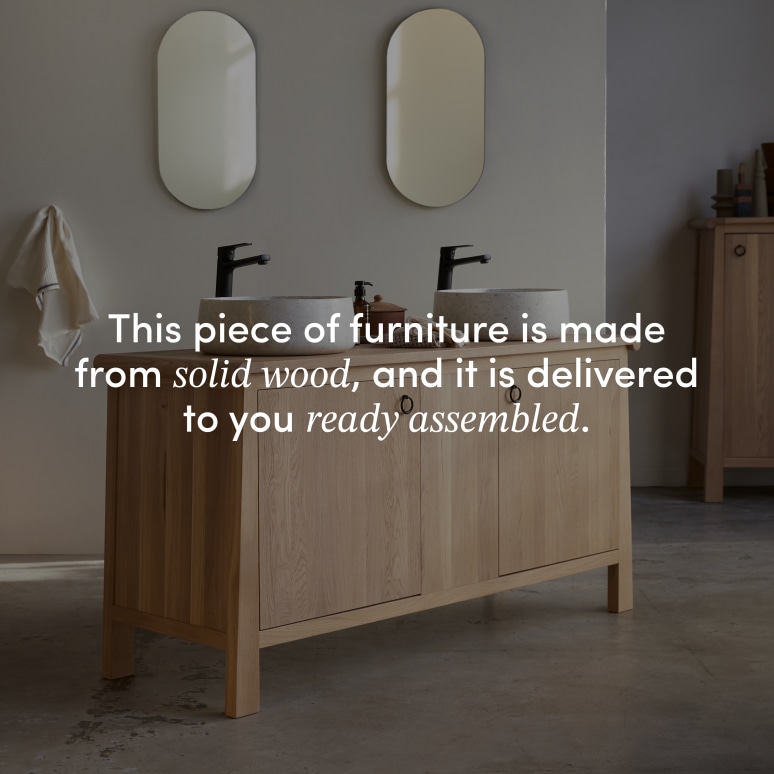 Volute - Solid oak vanity unit, 160 cm