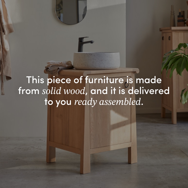 Volute - Solid oak vanity unit, 65 cm