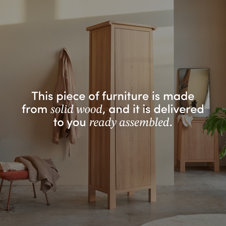 Volute - Tall solid oak cabinet