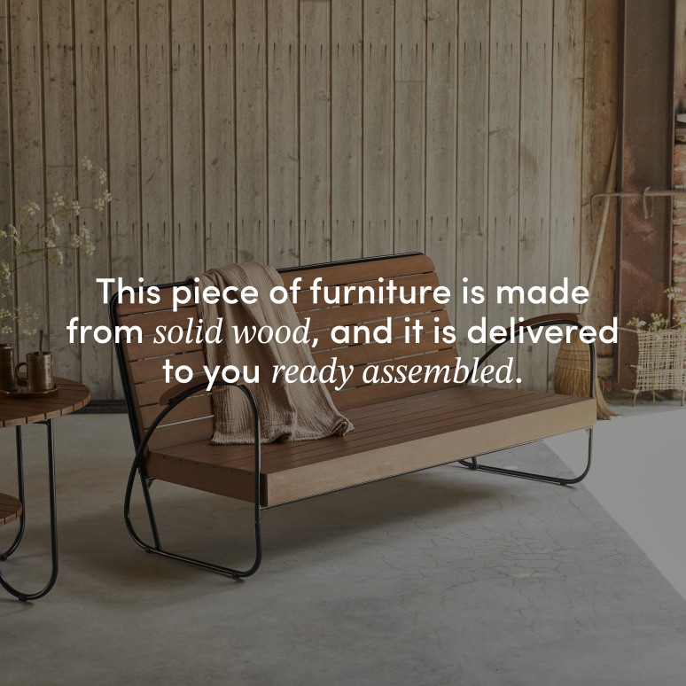 Key Wood - 3-seater garden bench in solid acacia