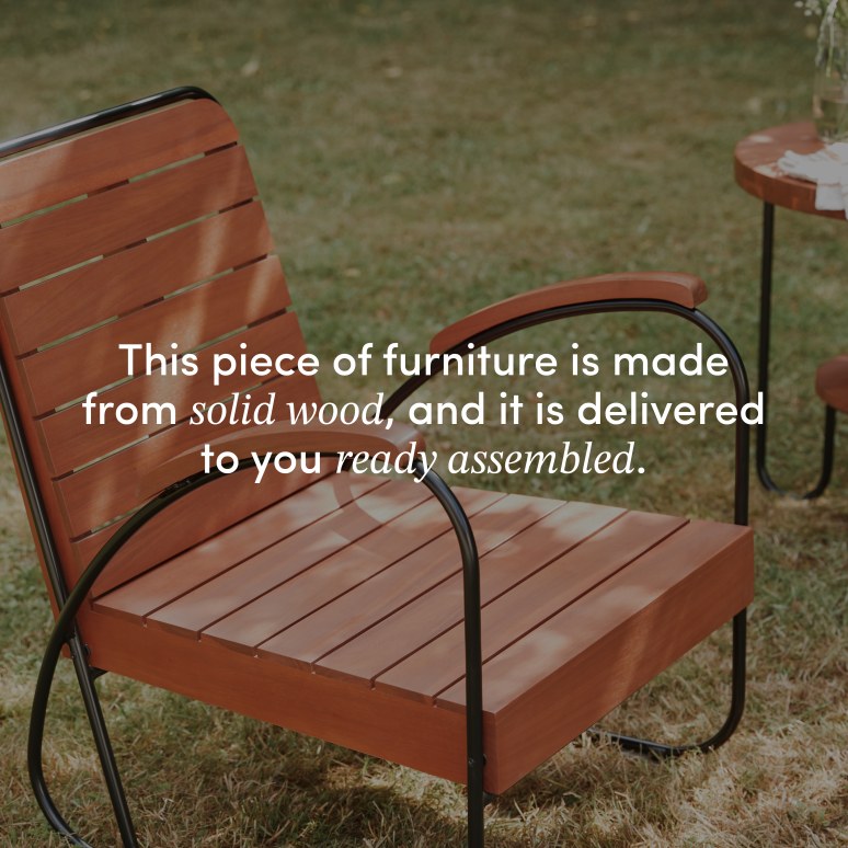 Key Wood - Outdoor armchair in solid acacia