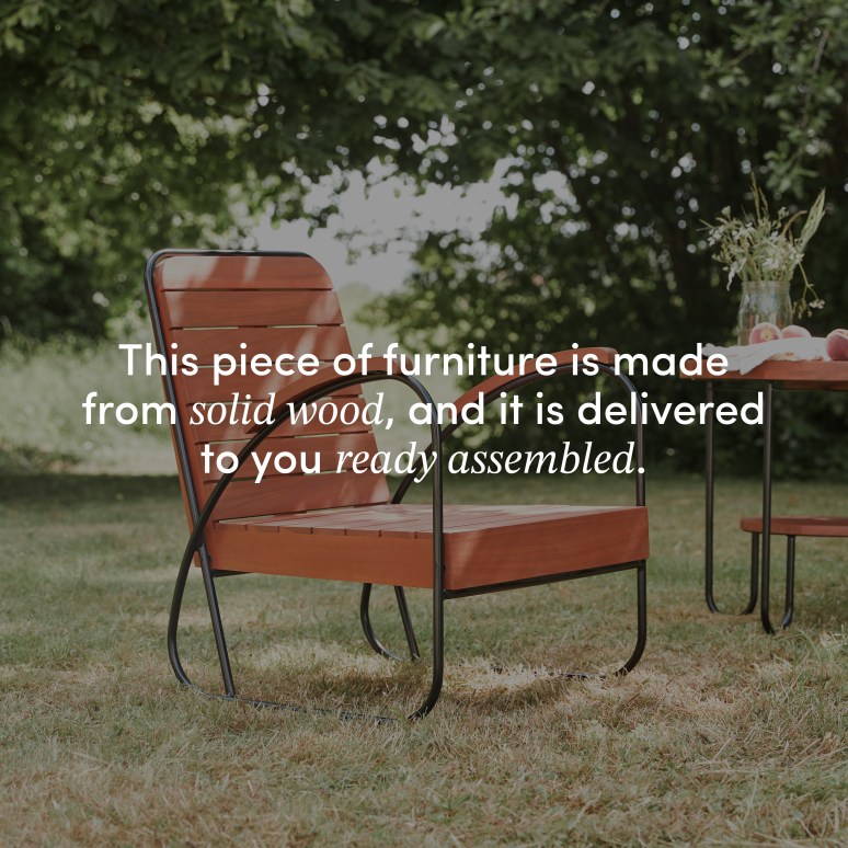 Key Wood - Solid acacia wood 4-seater garden lounge set