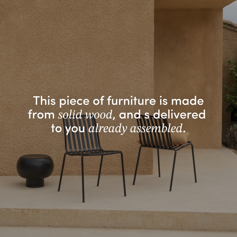 Téo - Garden Set in solid teak and black metal, 6 seats