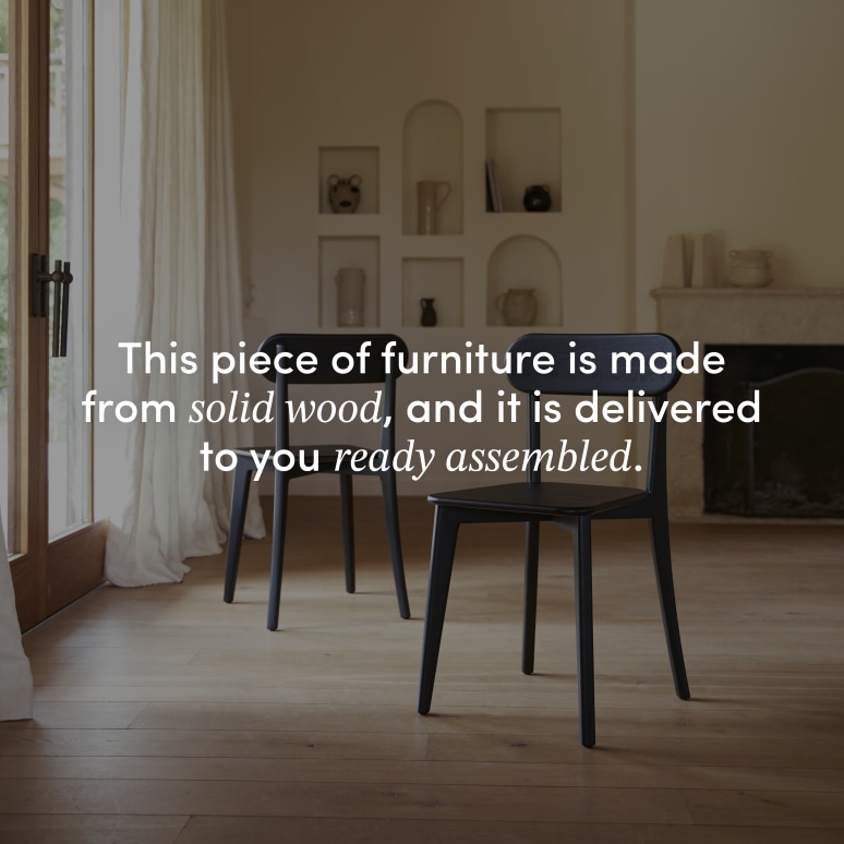 Abel - Black solid teak chair