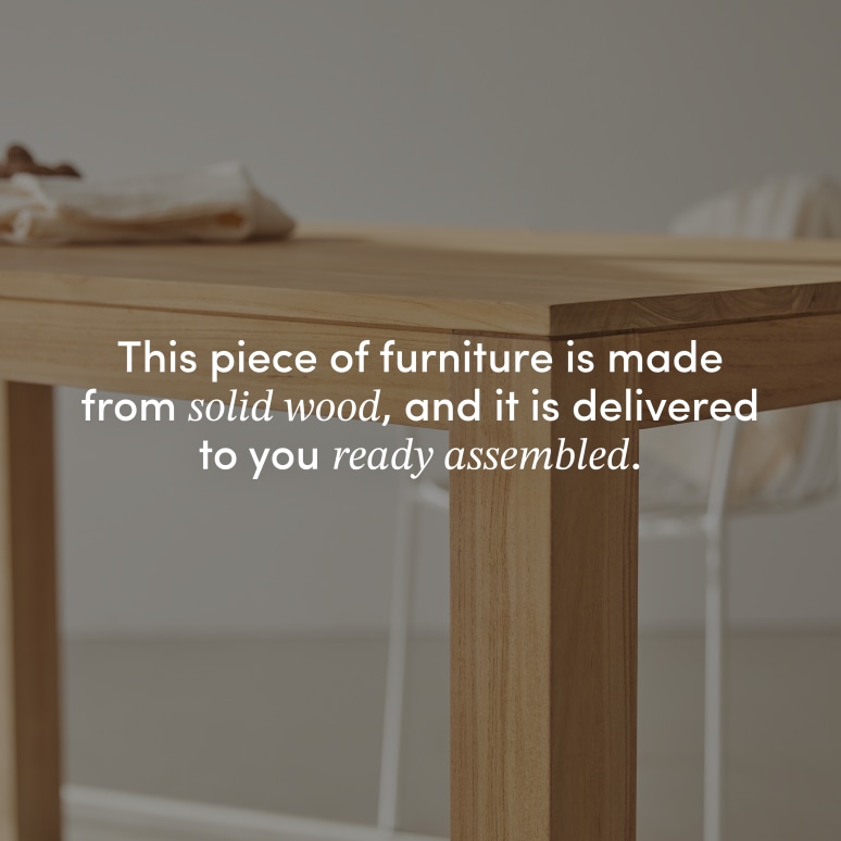 Eden - Rectangular solid teak table for 4-6 people