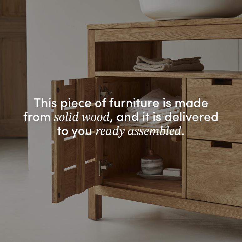 Serena - Solid oak vanity unit 80 cm