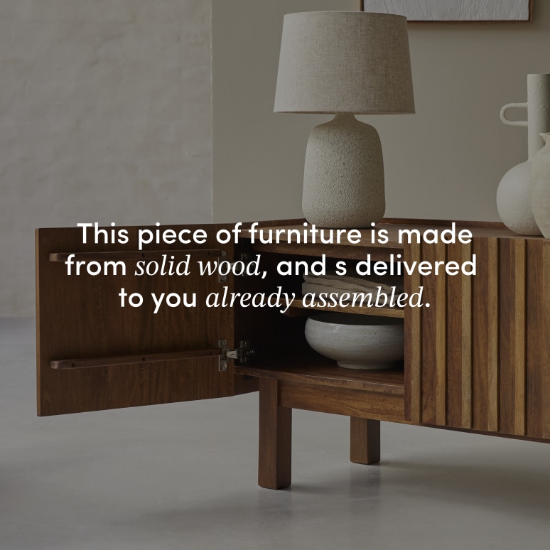 Milo - TV unit in solid mango wood 140 cm