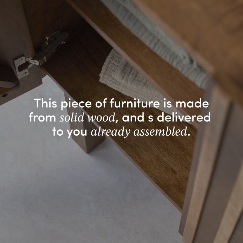 Milo - Solid mango wood vanity unit, 80 cm