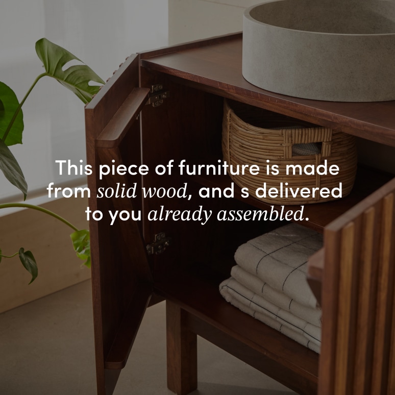 Milo - Solid mango wood vanity unit, 80 cm