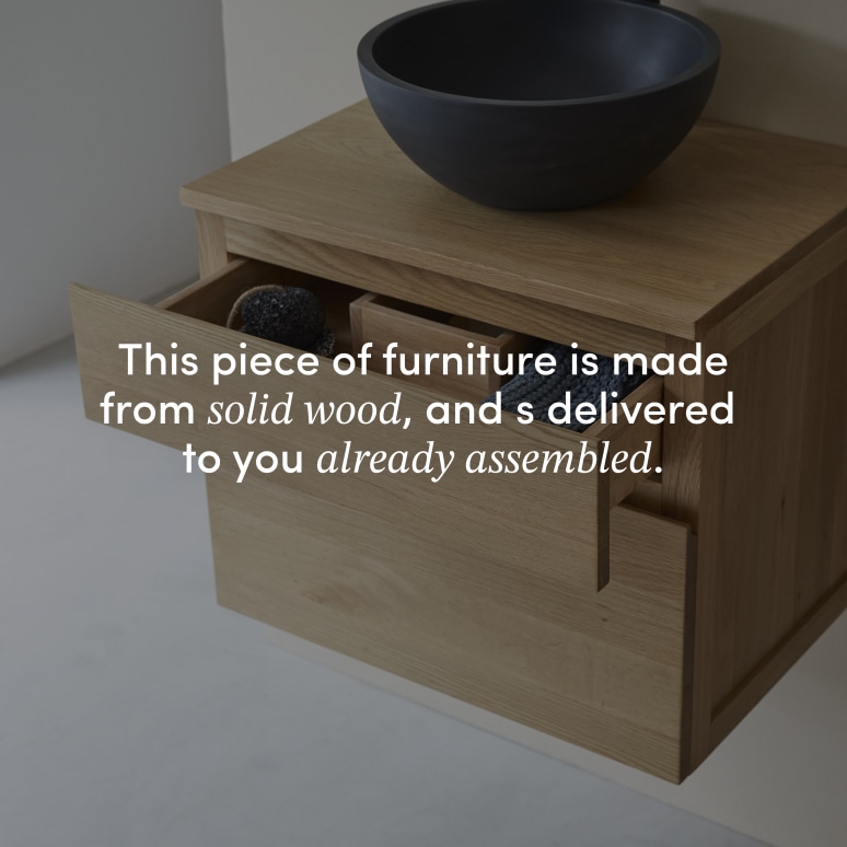 Jacob - Solid oak vanity unit 60 cm