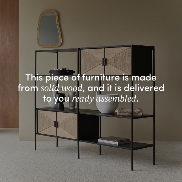 Fidele - Solid mango wood and metal bookcase