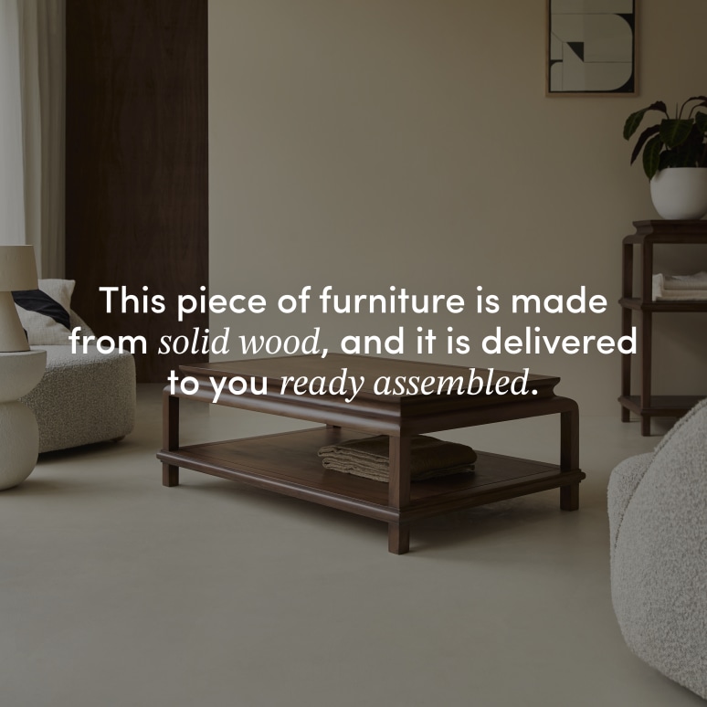 Achille - Rectangular coffee table in solid acacia