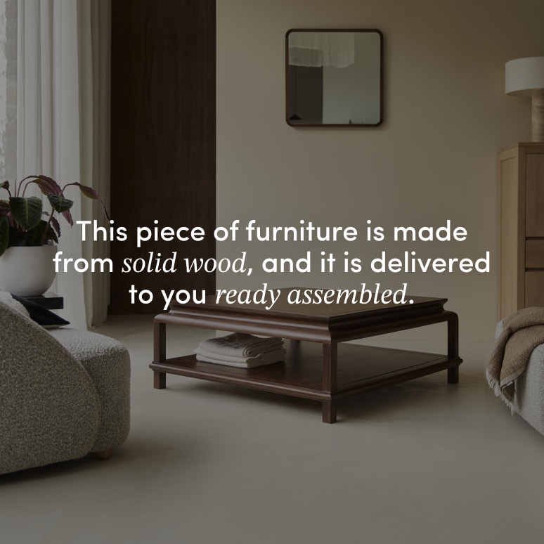 Achille - Square coffee table in solid acacia