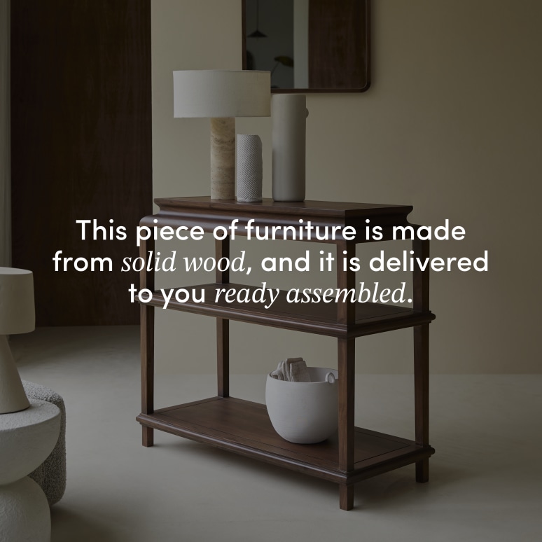 Achille - Entryway console table in solid acacia, 100 cm