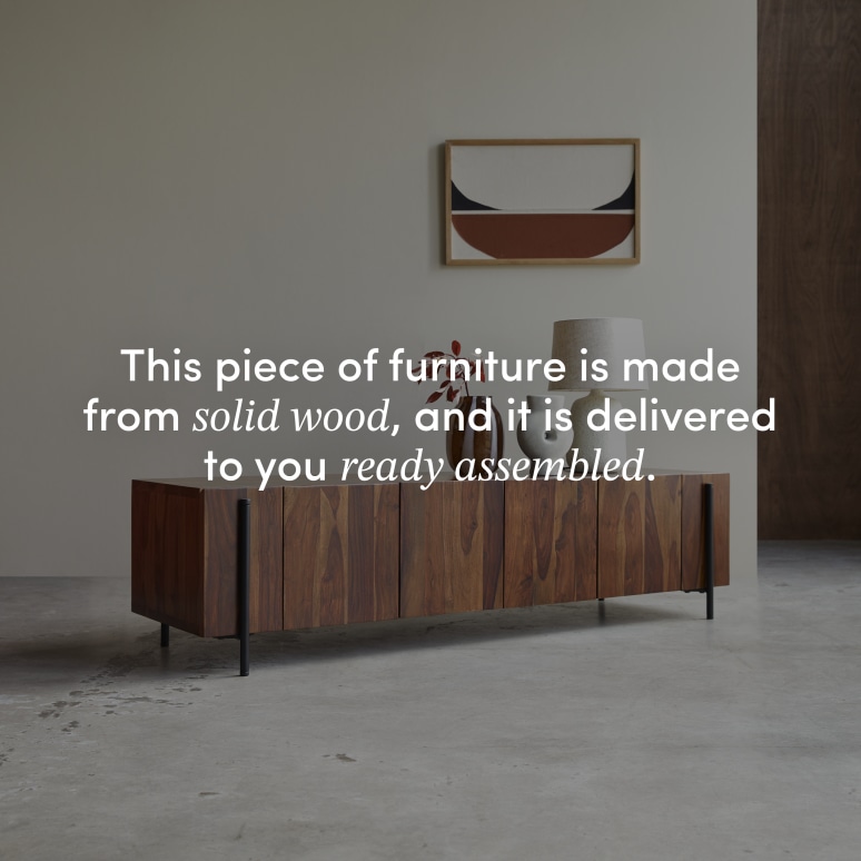 Honorine - Solid sheesham low TV unit, 170 cm