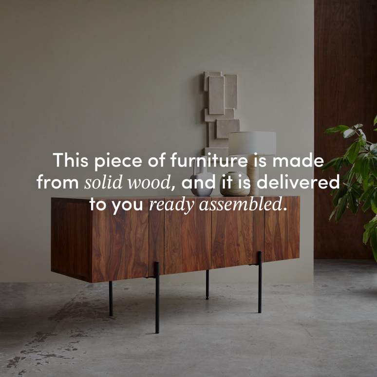 Honorine - Tall sideboard in solid sheesham, 165 cm