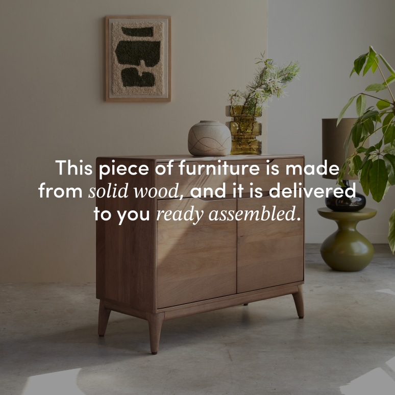 Gabrielle - Hallway sideboard in solid mango wood 100 cm