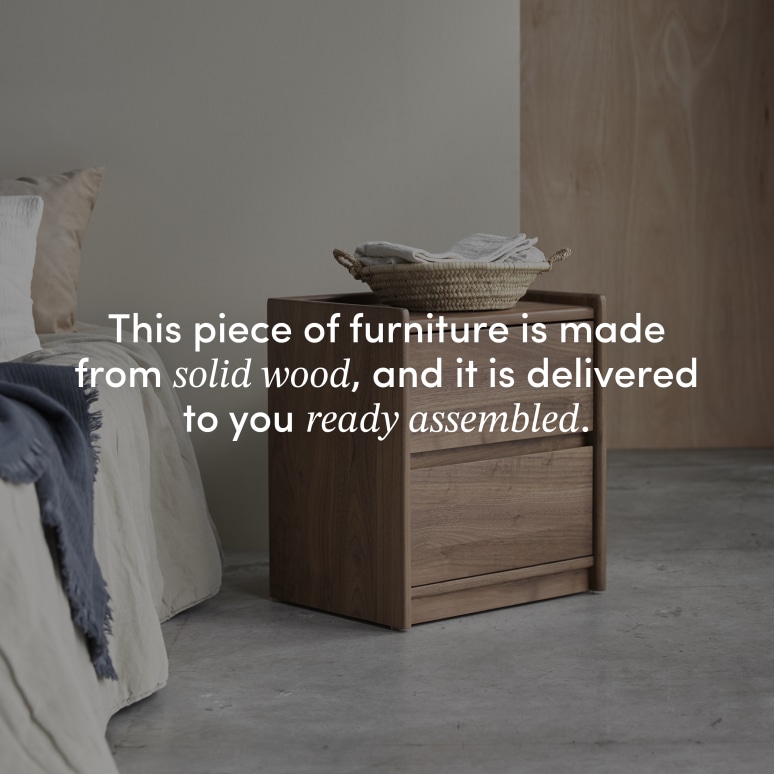 Arto - Solid walnut bedside table with 2 drawers