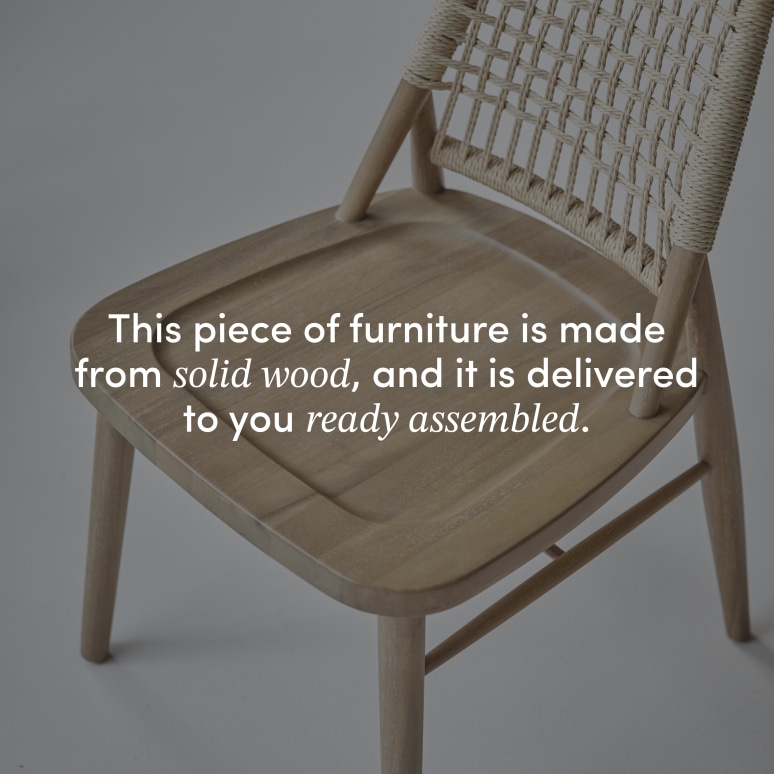 Arturo - Chair in solid acacia with woven seat