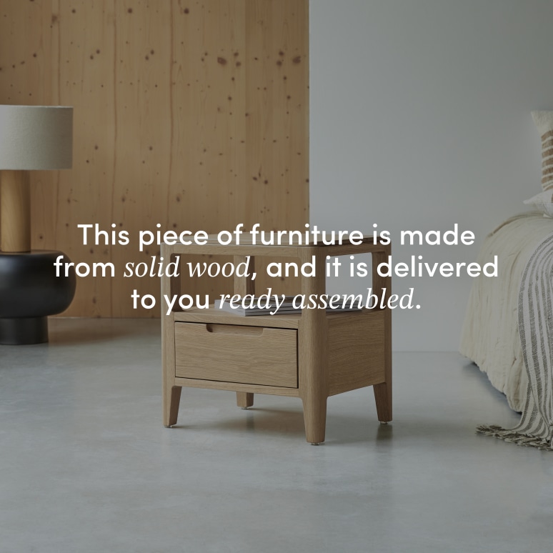 Arto - Bedside table in solid oak with 1 drawer
