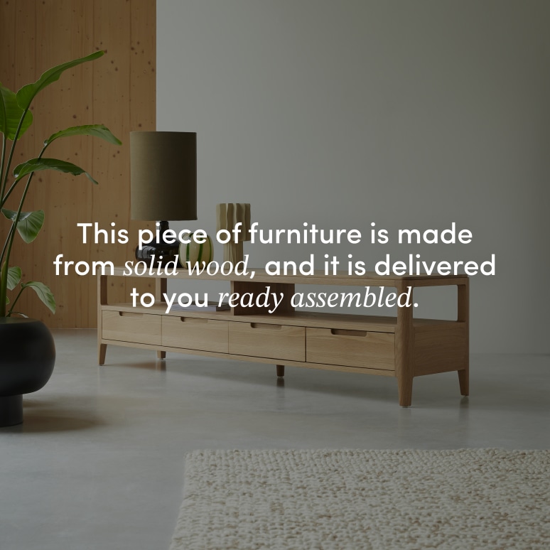 Arto - 180 cm solid oak TV unit