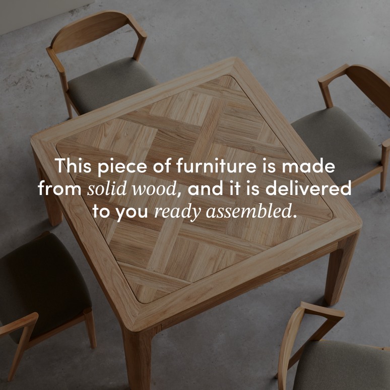 Ruth - Table in recycled solid teak, seats 4–6 people