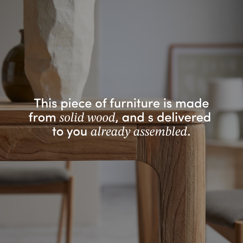 Ruth - Table in recycled solid teak, seats 4–6 people