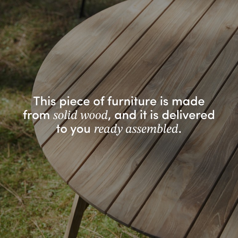 Katrine - Garden table in recycled solid teak, seats 6 people