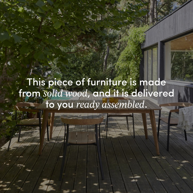 Katrine - Garden table in recycled solid teak, seats 6–8 people