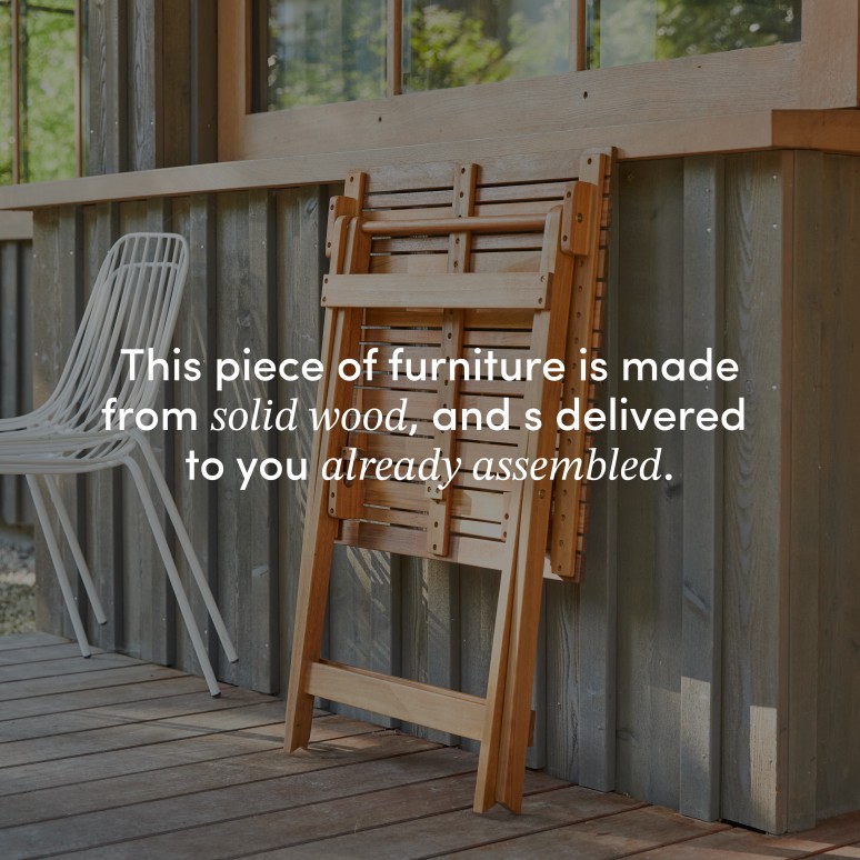 Bistro - Folding garden table in solid acacia, seats 2 people