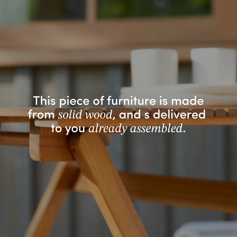 Bistro - Solid acacia garden set with acacia and metal, 2 chairs