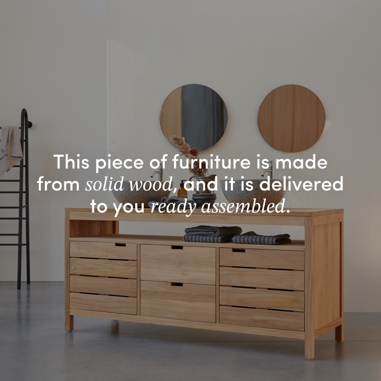 Serena - Solid teak vanity unit, 165 cm
