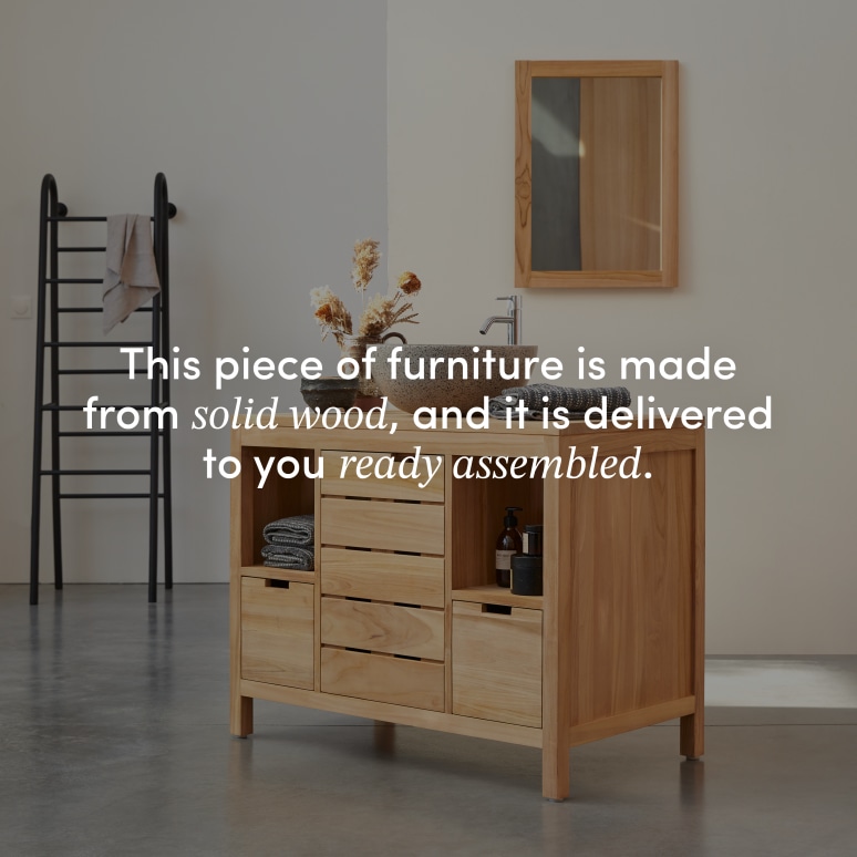 Serena - Solid teak vanity unit 100 cm
