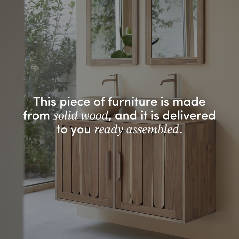 Lila - Bathroom cabinet in solid acacia - 120 cm