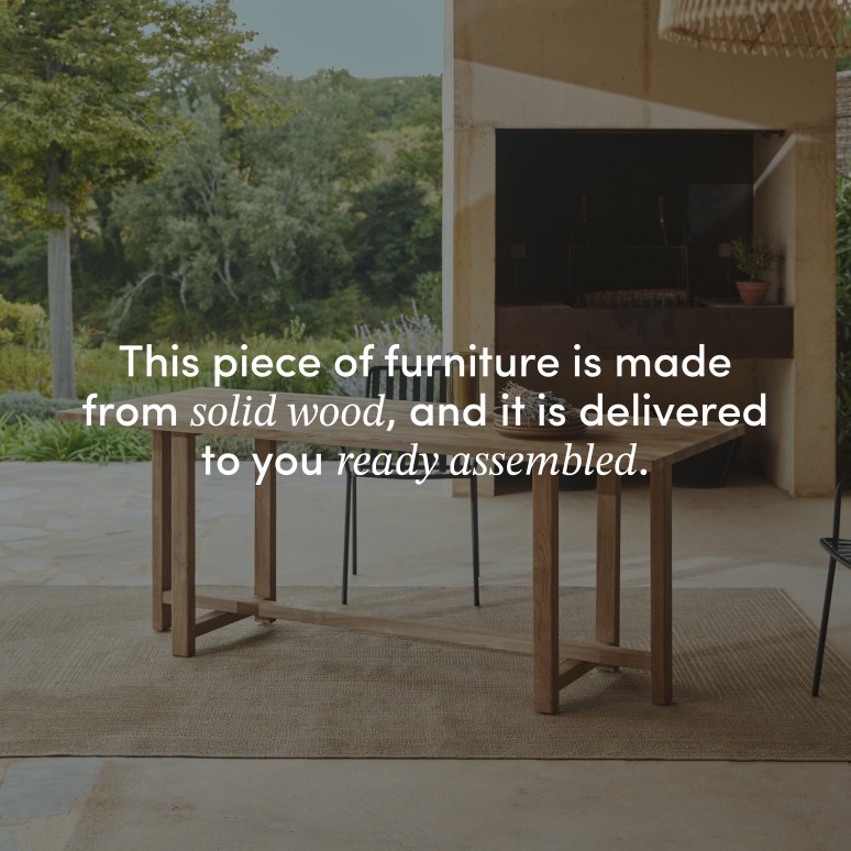 Antonia - Recycled solid teak garden table, seats 6-8 people