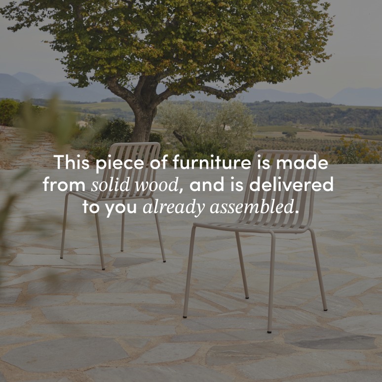 Téo - Garden Set in solid teak and black cream, 6 seats