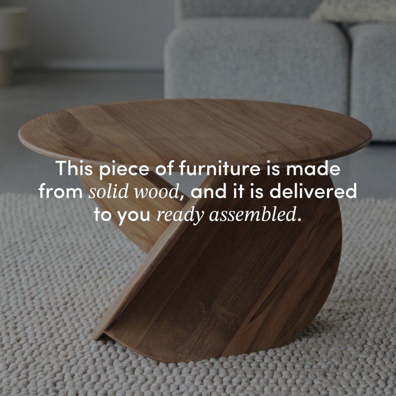 Gonzague - Small solid teak coffee table