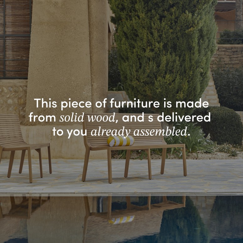 Teo - 2-seater solid teak garden bench