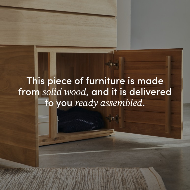 Nino - Tall chest of drawers in solid teak