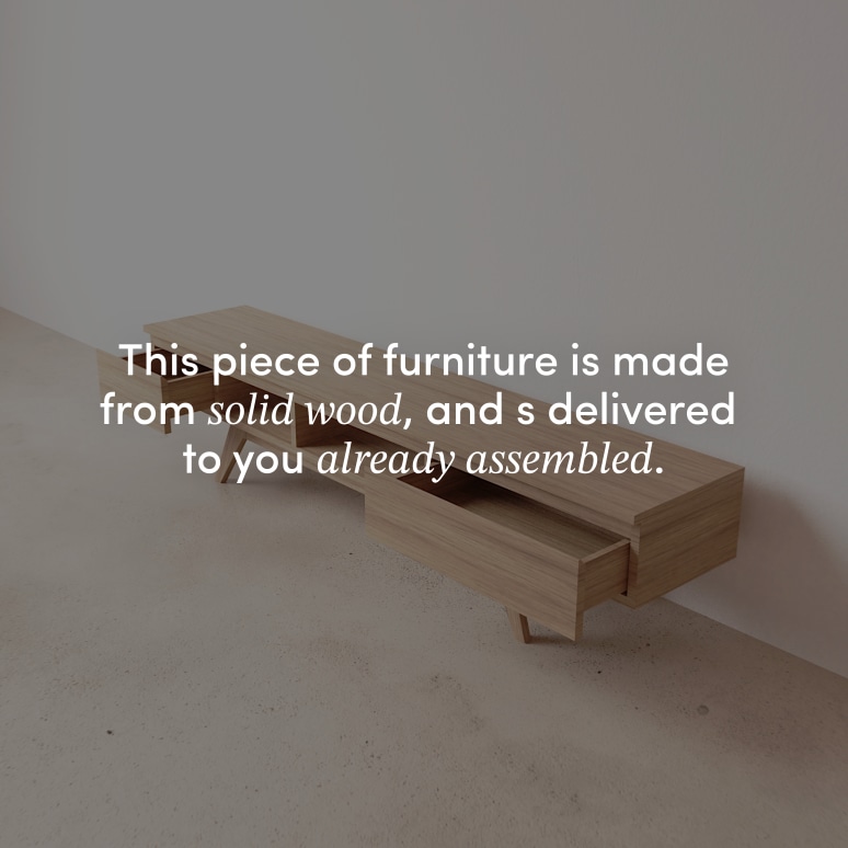 Esmée - 180 cm solid oak TV unit