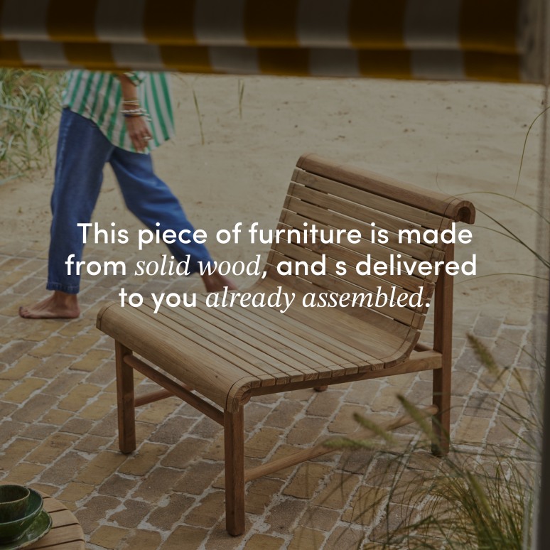 Hélen - 2-person garden furniture set in solid reclaimed teak