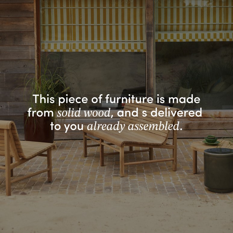 Hélen - 2-Seater garden bench in solid reclaimed teak