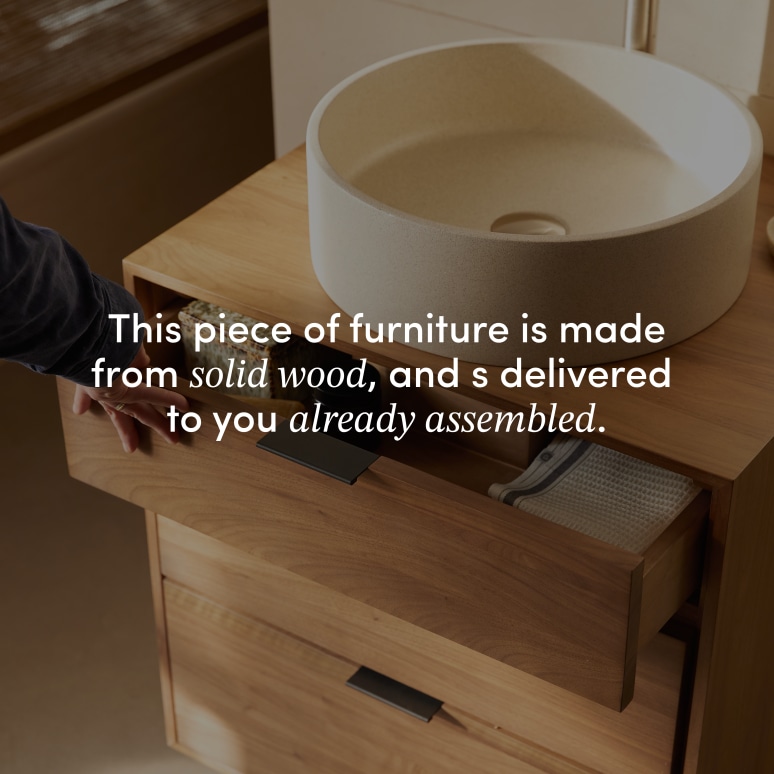 Senson - Solid walnut bathroom unit 60 cm