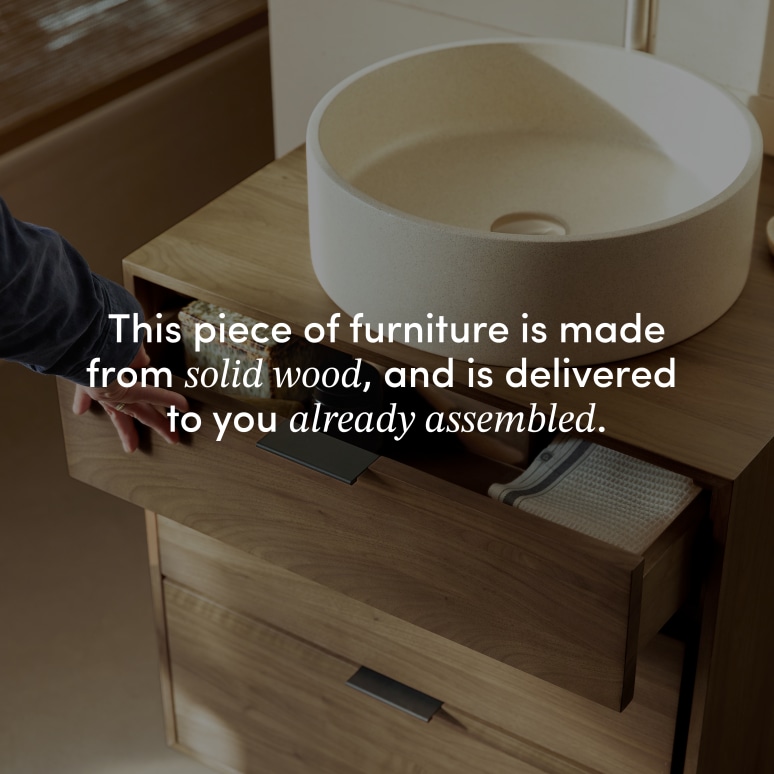 Senson - Solid walnut bathroom unit 60 cm