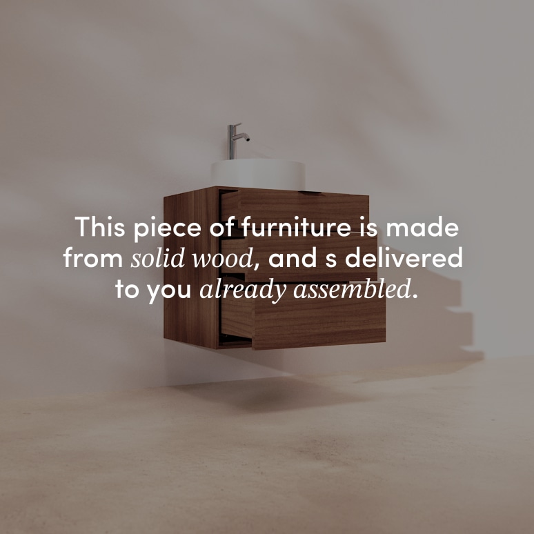 Senson - Solid walnut bathroom unit 60 cm