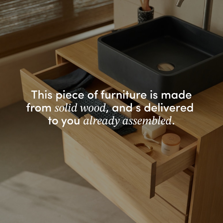 Senson - Solid oak bathroom unit 80 cm