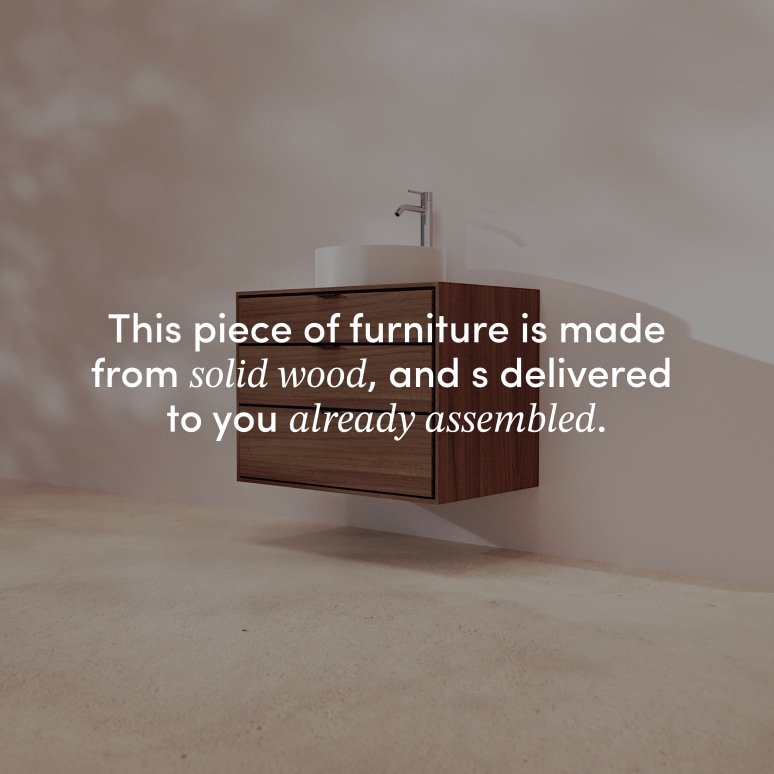 Senson - Solid walnut bathroom unit 80 cm