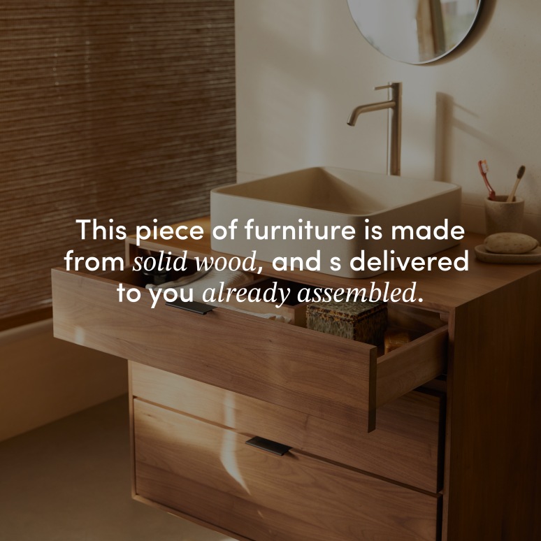 Senson - Solid walnut bathroom unit 80 cm